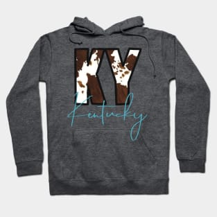 KY Brown Cow Pattern Kentucky Design Hoodie